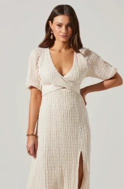 Cross Bust Tie Back Midi Dress -Larana Style Shop ADR101563 CREAM 3 scaled