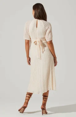 Cross Bust Tie Back Midi Dress -Larana Style Shop ADR101563 CREAM 5 scaled