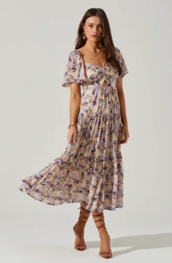 Floral Cinched Bust Cutout Center Midi Dress 13 Floral Cinched Bust Cutout Center Midi Dress -Larana Style Shop ADR101632 BLUEMULTIFLR 1 scaled
