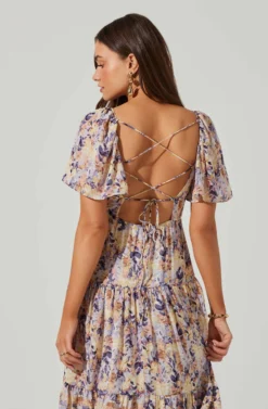 Floral Cinched Bust Cutout Center Midi Dress 15 Floral Cinched Bust Cutout Center Midi Dress -Larana Style Shop ADR101632 BLUEMULTIFLR 5 scaled