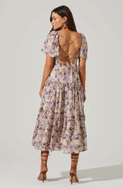 Floral Cinched Bust Cutout Center Midi Dress 16 Floral Cinched Bust Cutout Center Midi Dress -Larana Style Shop ADR101632 BLUEMULTIFLR 6 scaled