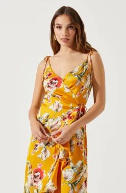 Satin Front Tie Wrap Floral Midi Dress 21 Satin Front Tie Wrap Floral Midi Dress -Larana Style Shop ADR101683 YELLOWFLORAL 4 scaled