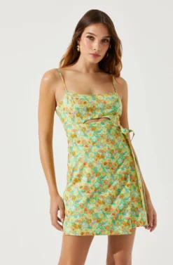 Keyhole Wrap Floral Mini Dress 15 Keyhole Wrap Floral Mini Dress -Larana Style Shop ADR101709 GREENMULTIFLORAL 3 scaled