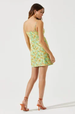 Keyhole Wrap Floral Mini Dress 17 Keyhole Wrap Floral Mini Dress -Larana Style Shop ADR101709 GREENMULTIFLORAL 5 scaled