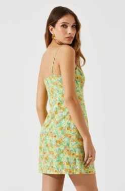 Keyhole Wrap Floral Mini Dress 16 Keyhole Wrap Floral Mini Dress -Larana Style Shop ADR101709 GREENMULTIFLORAL 6 scaled