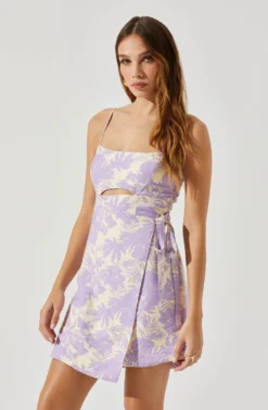 Keyhole Wrap Floral Mini Dress 19 Keyhole Wrap Floral Mini Dress -Larana Style Shop ADR101709 LAVENDERFLORAL 4 scaled