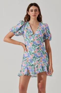 Flutter Sleeve Cutout Floral Mini Dress -Larana Style Shop ADR101724 WHITEMULTIFLORAL 1 scaled