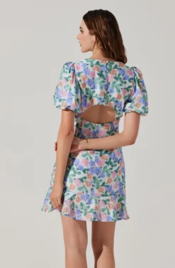 Flutter Sleeve Cutout Floral Mini Dress -Larana Style Shop ADR101724 WHITEMULTIFLORAL 2 scaled
