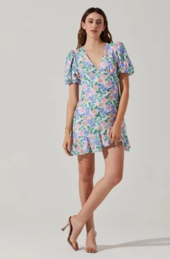 Flutter Sleeve Cutout Floral Mini Dress -Larana Style Shop ADR101724 WHITEMULTIFLORAL 5 scaled