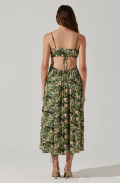 Open Back Floral Midi Dress 17 Open Back Floral Midi Dress -Larana Style Shop ADR101751 GREENORANGEFLORAL 5 scaled