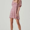 Floral Puff Sleeve Mini Dress