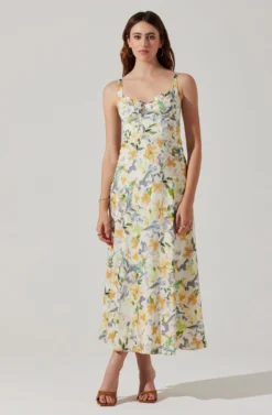 Satin Corset Floral Maxi Dress -Larana Style Shop ADR101783 YELLOWCREAMFLORAL 1 scaled