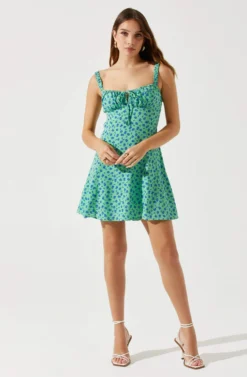 Sweetheart Neck Open Back Mini Dress -Larana Style Shop ADR101821 GREENBLUEFLORAL 2 scaled