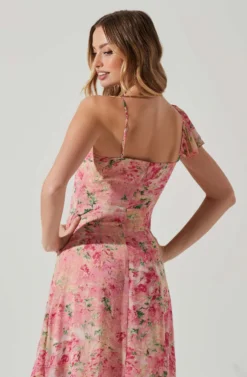 Camelia Floral Midi Dress -Larana Style Shop ADR101861C PINKGREENFLORAL 5 scaled