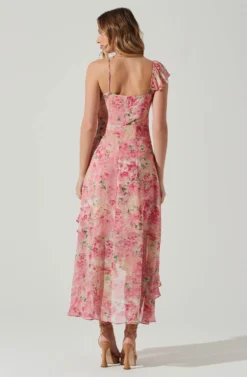 Camelia Floral Midi Dress -Larana Style Shop ADR101861C PINKGREENFLORAL 6 scaled