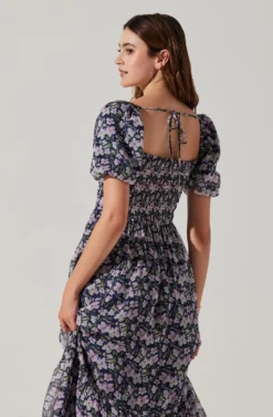 V-wire Sweetheart A-line Midi Dress -Larana Style Shop ADR102048 PURPLEMULTIFLORAL 6 scaled