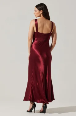 Aeris Satin Lace Trim Maxi Dress -Larana Style Shop ADR102254 WINE 3 scaled