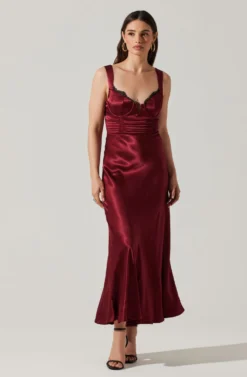 Aeris Satin Lace Trim Maxi Dress -Larana Style Shop ADR102254 WINE 6 scaled