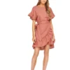 Linen Ruffle Wrap Dress