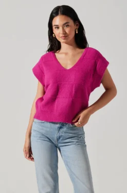 Checkered Sweater Vest 20 Checkered Sweater Vest -Larana Style Shop ALT16416 CI FUCHSIA 1 scaled