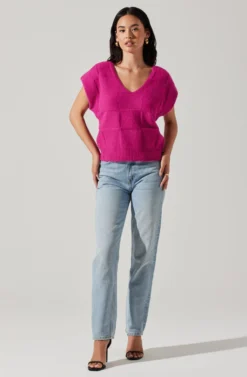 Checkered Sweater Vest 21 Checkered Sweater Vest -Larana Style Shop ALT16416 CI FUCHSIA 2 scaled