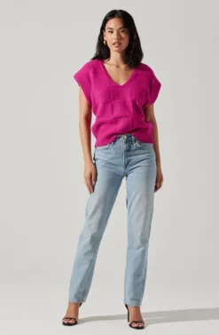 Checkered Sweater Vest 19 Checkered Sweater Vest -Larana Style Shop ALT16416 CI FUCHSIA 4 scaled