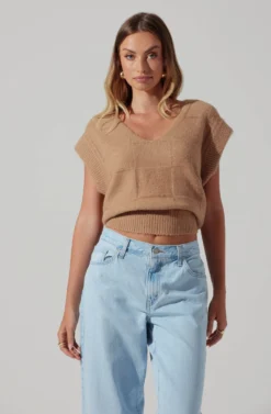 Checkered Sweater Vest 14 Checkered Sweater Vest -Larana Style Shop ALT16416 CI TAUPE 3 scaled