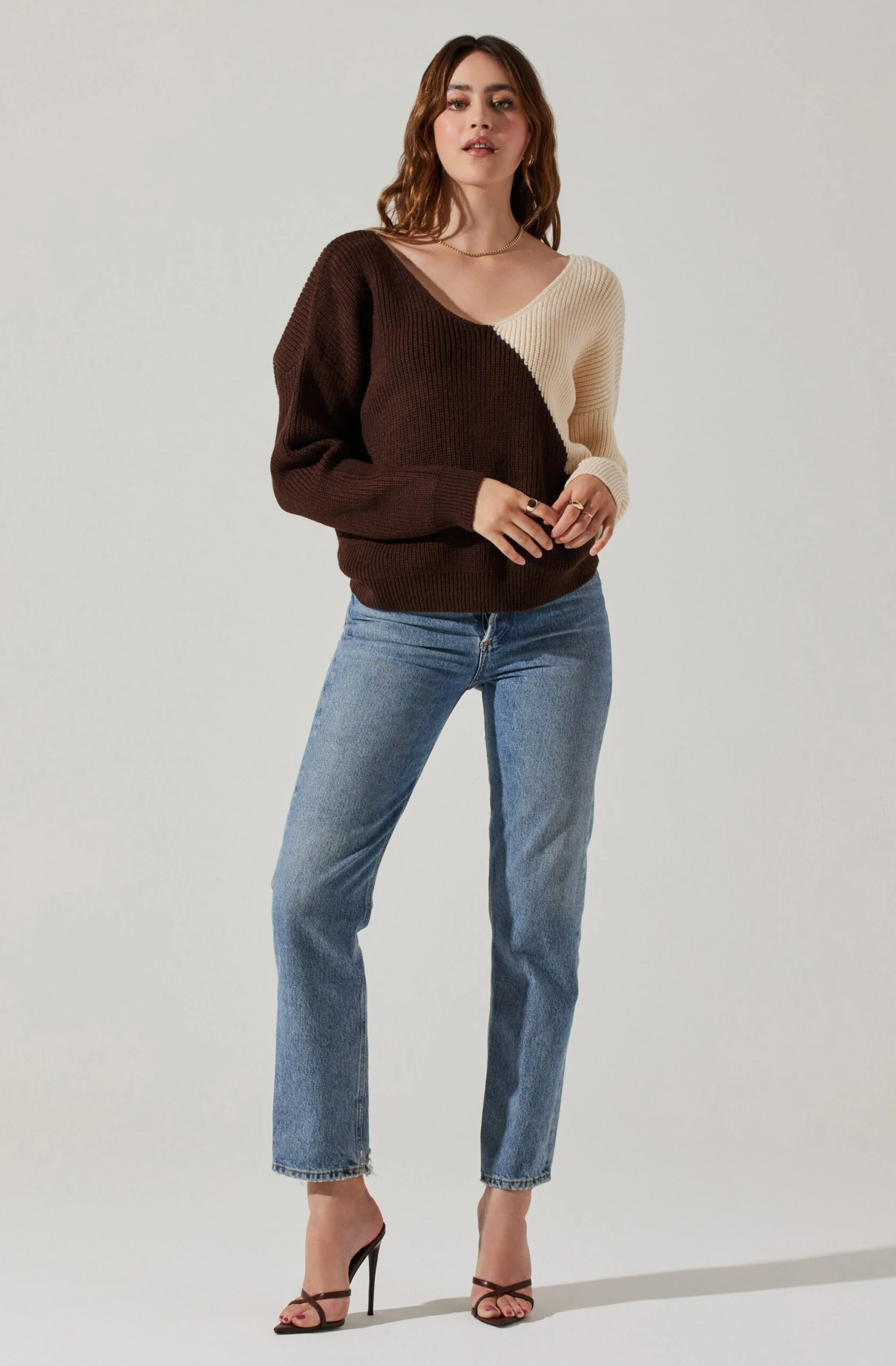 Two Toned Twist Back Sweater 3 Two Toned Twist Back Sweater - Image 3