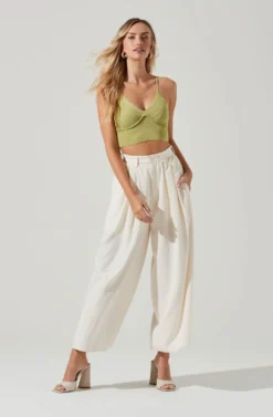 Pleated Front Wide Leg Trouser -Larana Style Shop AP7224 CREAM 1196 scaled