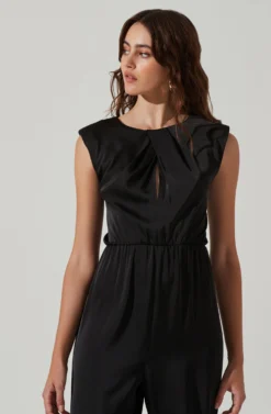 Inverted Pleat Neck Jumpsuit -Larana Style Shop AP7241 BLACK 4 scaled