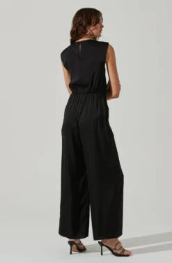 Inverted Pleat Neck Jumpsuit -Larana Style Shop AP7241 BLACK 6 scaled