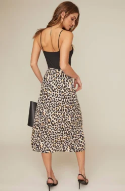 Button Front Midi Skirt -Larana Style Shop AS9024B LEOPARD PRINT 8A scaled
