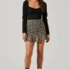 Floral Ruched Mini Skirt