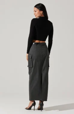 High Rise Cargo Maxi Skirt 17 High Rise Cargo Maxi Skirt -Larana Style Shop AS9163 CHARCOAL 4 83ec8c59 f824 4f28 a5f9 e92f945bf8fc scaled