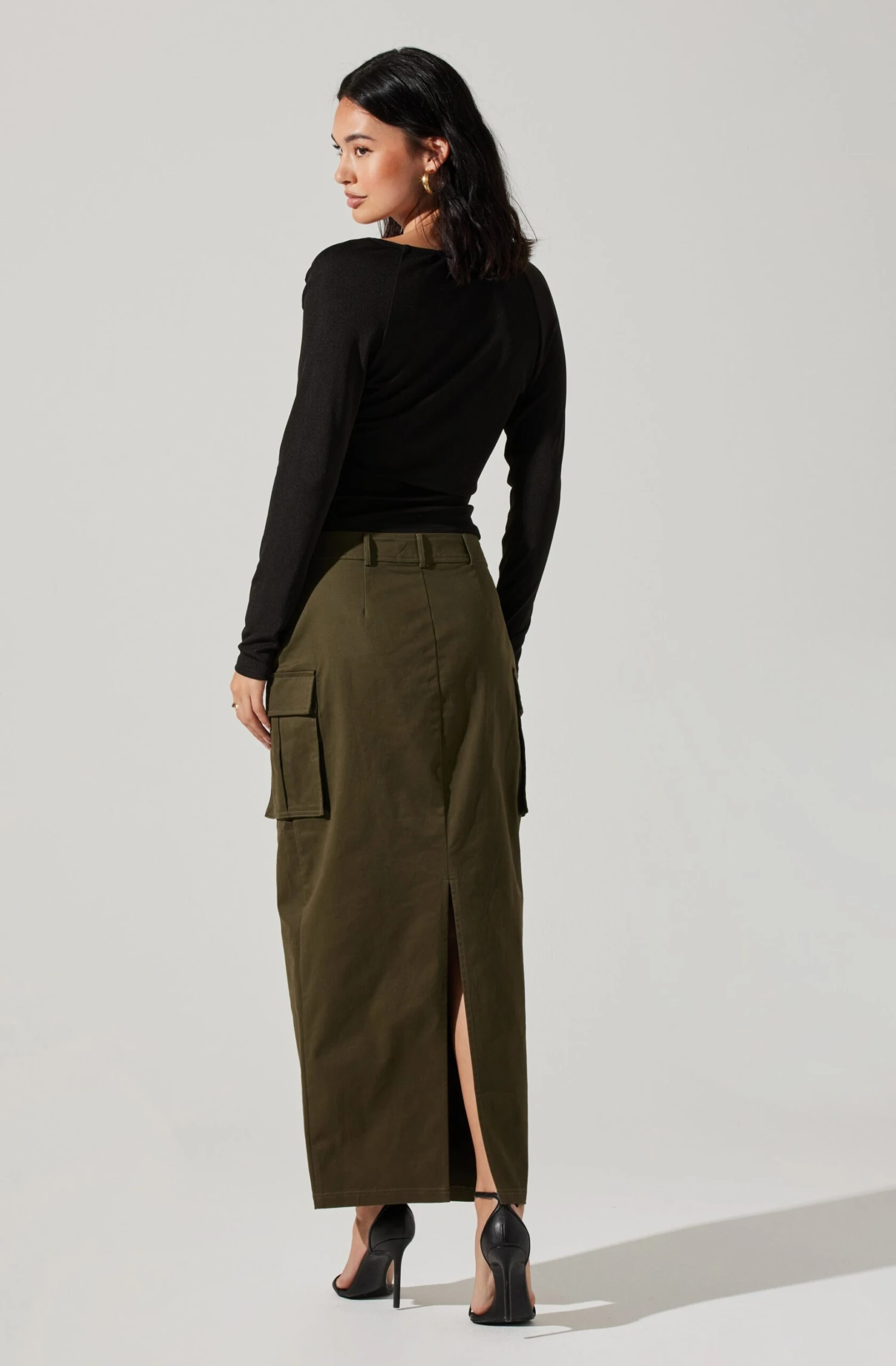 High Rise Cargo Maxi Skirt 12 High Rise Cargo Maxi Skirt - Image 12