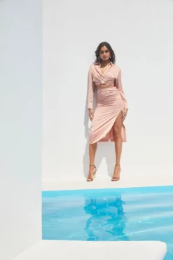 Perry Ruched Side Slit Midi Skirt -Larana Style Shop ASTR SPR22 PT1 34262 scaled