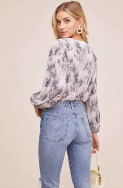 Pleated Surplice Long Sleeve Top -Larana Style Shop AT15081B NEUTRAL TIE DYE 4 scaled