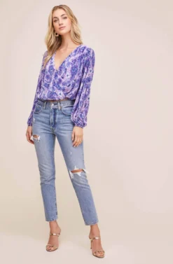 Pleated Surplice Long Sleeve Top -Larana Style Shop AT15081B PINK PURPLE TIE DYE 2 scaled