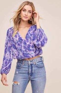 Pleated Surplice Long Sleeve Top -Larana Style Shop AT15081B PINK PURPLE TIE DYE 3 scaled