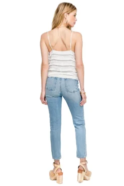 Surplice Eyelash Cami -Larana Style Shop AT15102B IVORY GREY STRIPE 03 scaled