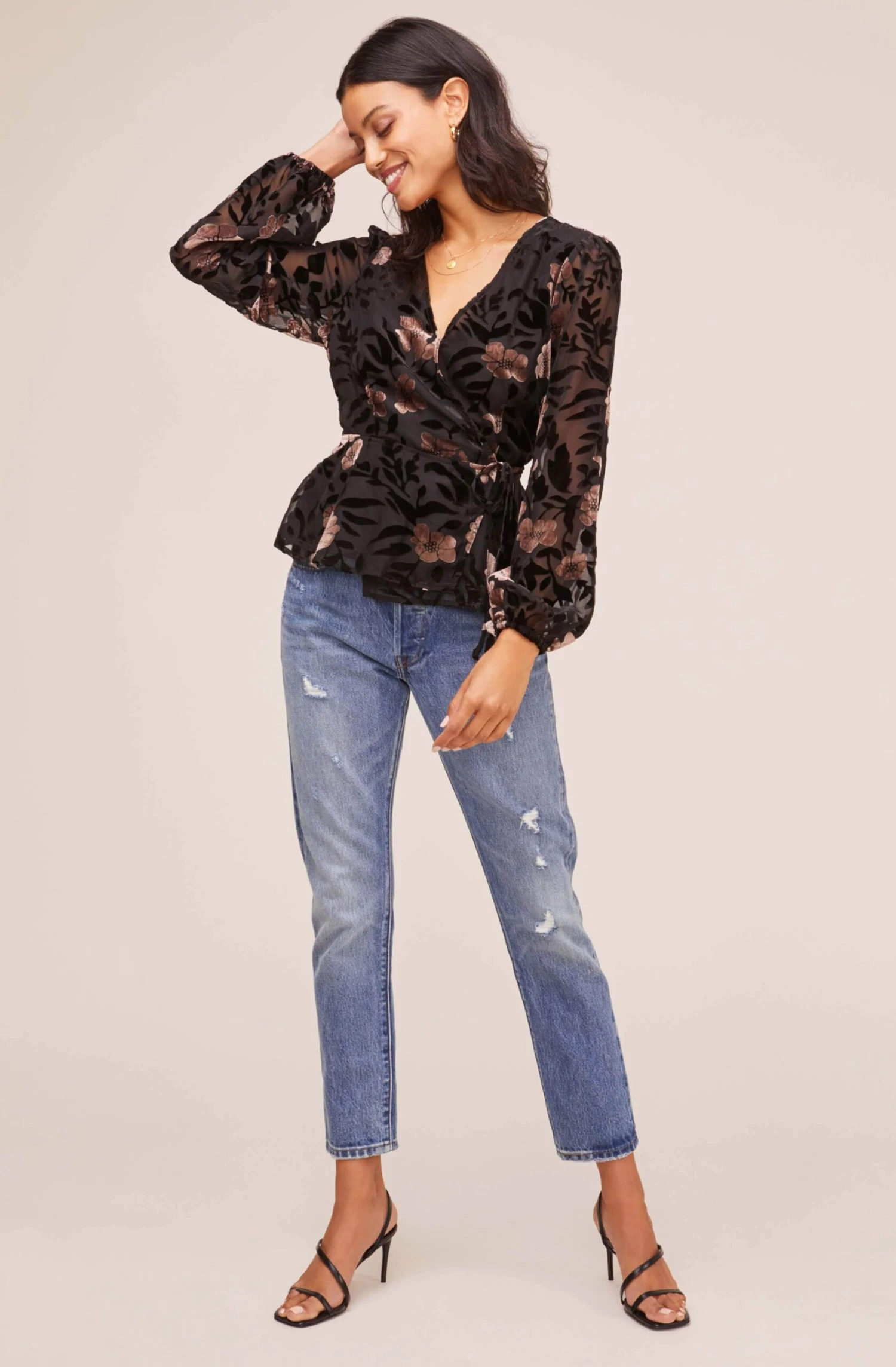 Velvet Burnout Wrap Top 2 Velvet Burnout Wrap Top - Image 2