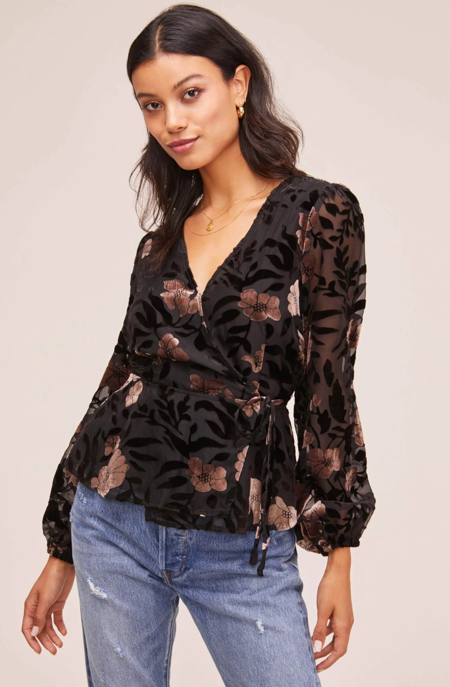 Velvet Burnout Wrap Top 1 Velvet Burnout Wrap Top