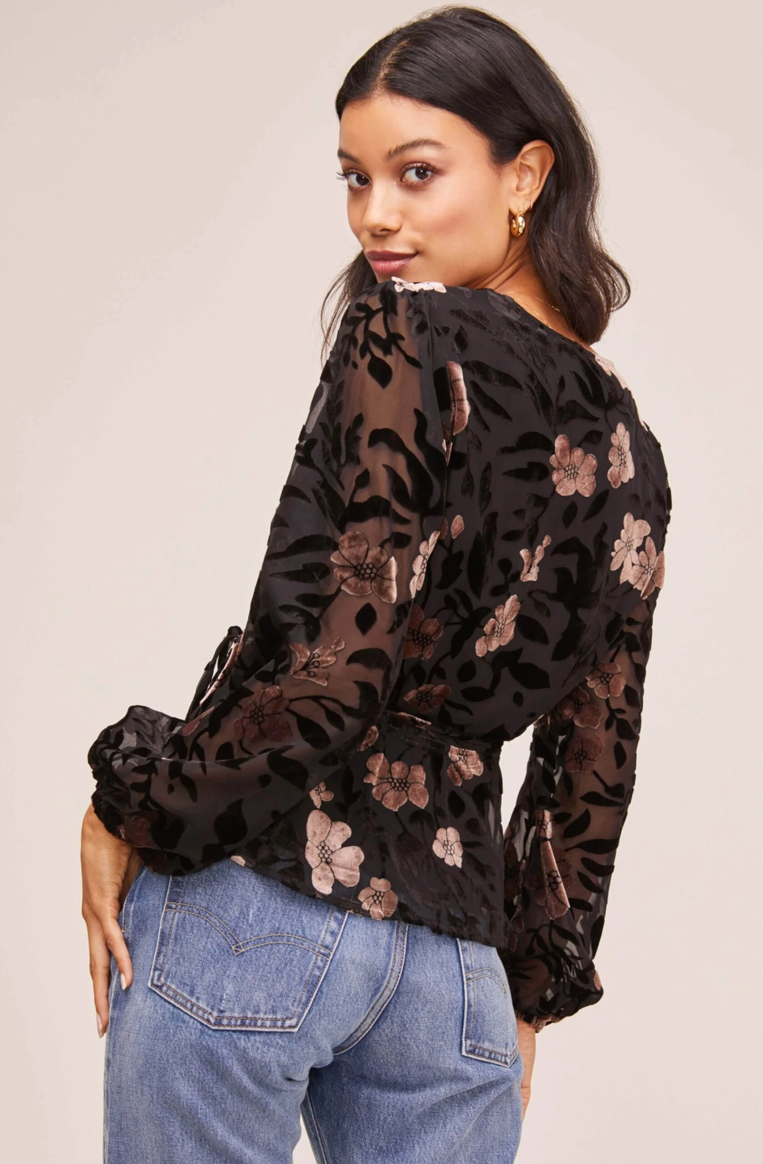 Velvet Burnout Wrap Top 4 Velvet Burnout Wrap Top - Image 4