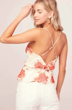 Strappy Floral Cami 9 Strappy Floral Cami -Larana Style Shop AT15516B RED TAUPE FLORAL 5AA scaled