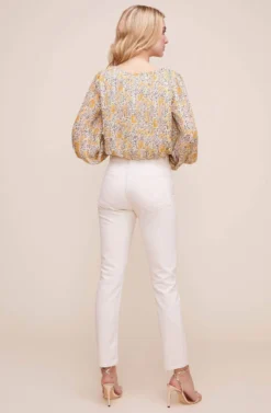 V Neck Pleated Long Sleeve Top -Larana Style Shop AT15865 CREAM MUSTARD FLORAL 3 945x 6cb6e59d f8b2 4b4d bc42 bd94afbdfd87