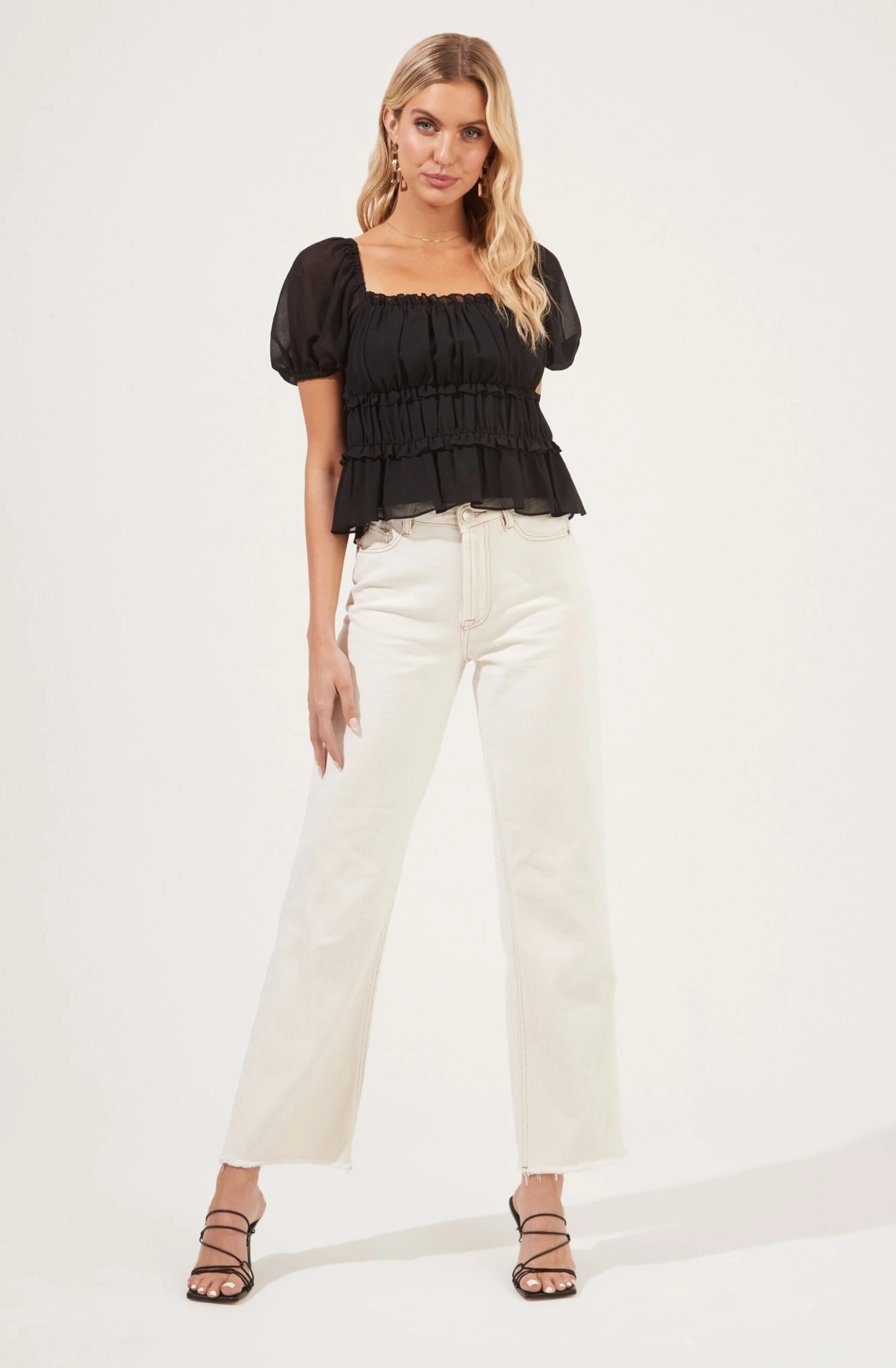 Ruched Ruffle Short Sleeve Top 10 Ruched Ruffle Short Sleeve Top - Image 10