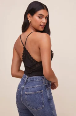 Lace Inset Bodysuit -Larana Style Shop AT16124 BLACK 5 scaled