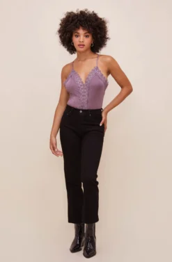 Lace Inset Bodysuit -Larana Style Shop AT16124 LAVENDER 2 scaled
