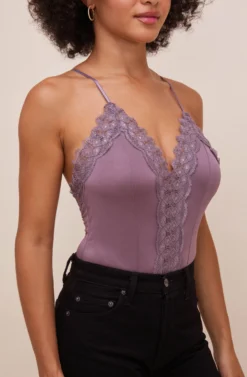 Lace Inset Bodysuit -Larana Style Shop AT16124 LAVENDER 4 scaled