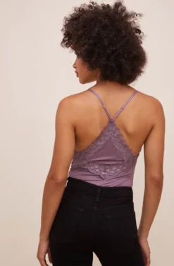 Lace Inset Bodysuit -Larana Style Shop AT16124 LAVENDER 6 scaled